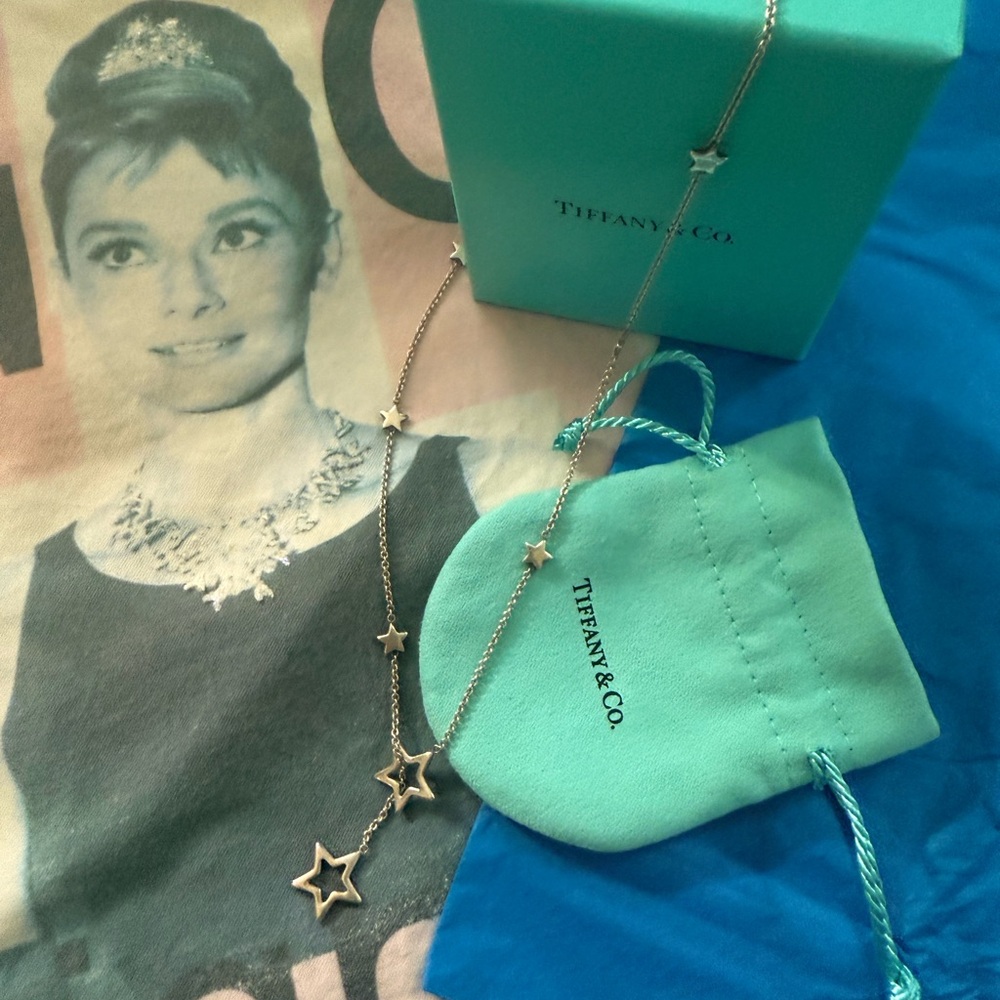 Tiffany & Co. Silver lariat Star Necklace